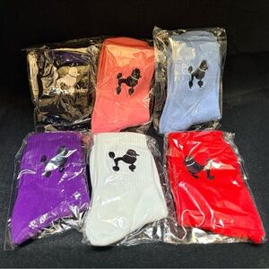 NEW 6x Multi-Colour Poodle Bobby Socks - Women's 5-10
